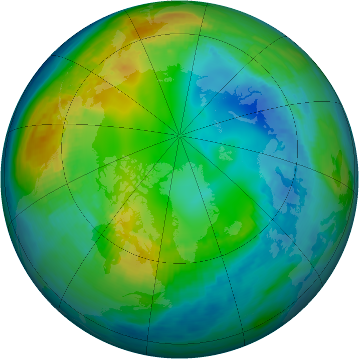 Arctic ozone map for 12 November 1981